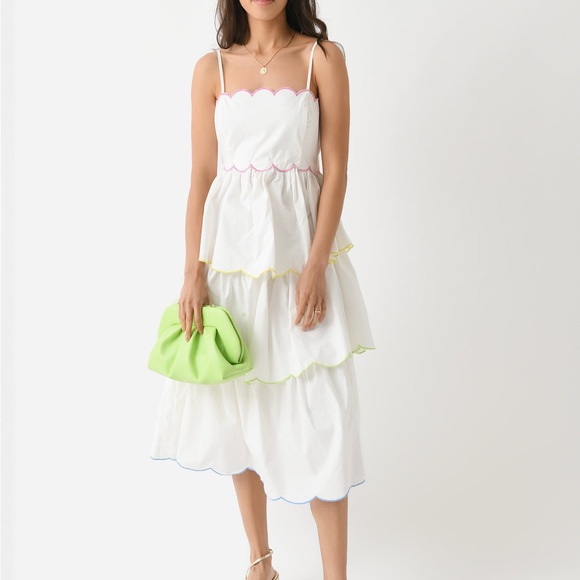 English Factory Dresses & Skirts - ENGLISH FACTORY
Women's Scallop Sleeveless Tiered Dress